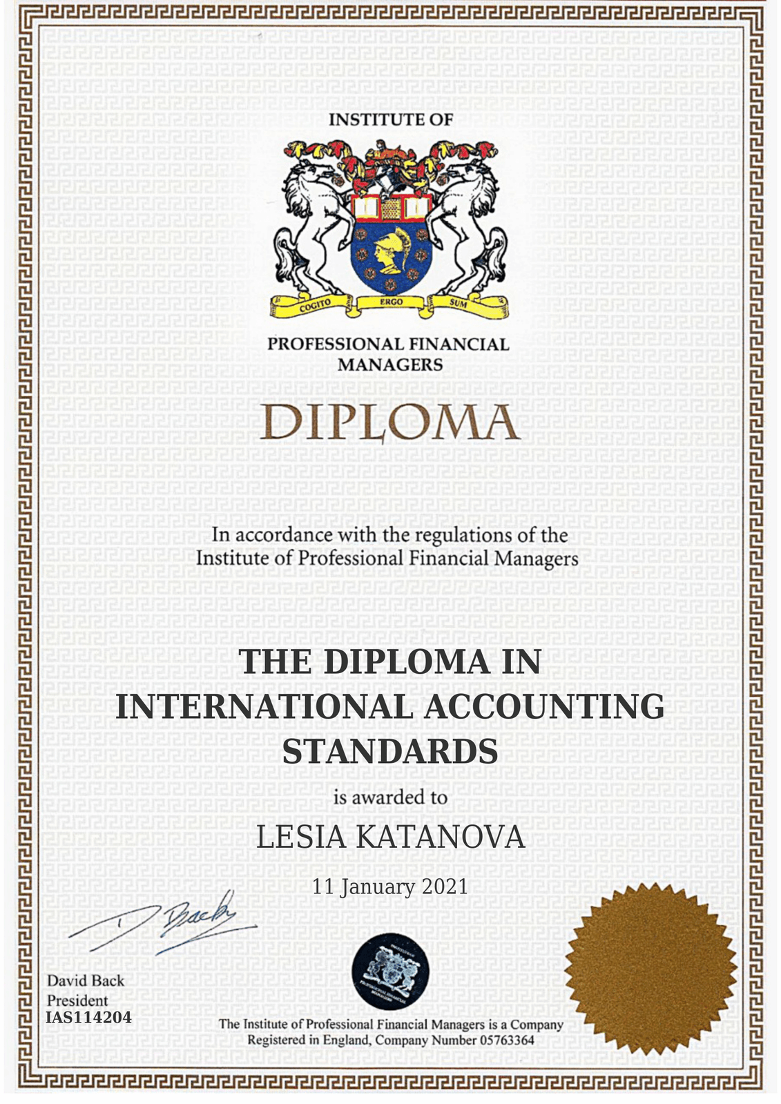 Certificate