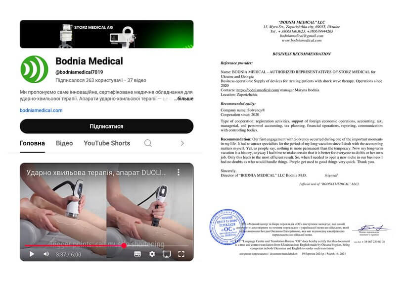 Recommendation from Bodnia Medical